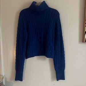 Jessica Simpson Navy Blue Cable Knit Turtleneck Sweater